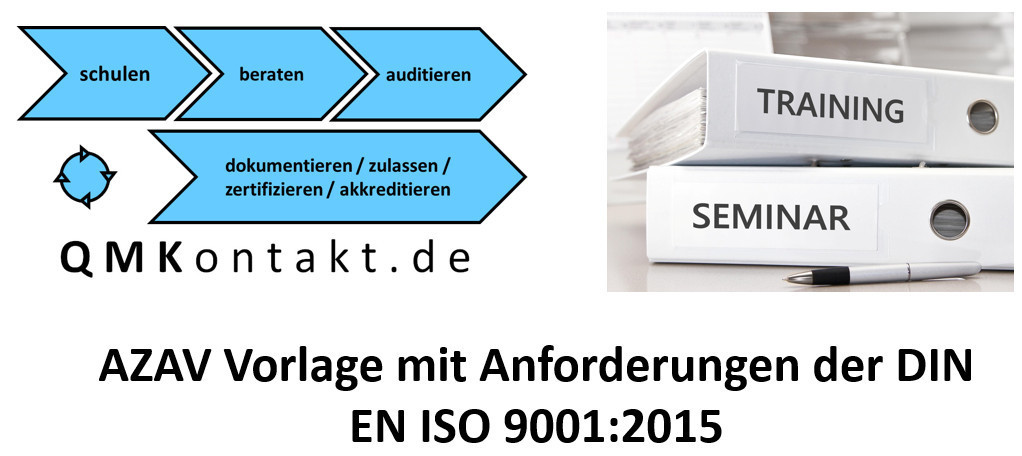 Vorlagen AZAV unter der Beachtung der DIN EN ISO 9001:2015 Trägerzulassung V3
